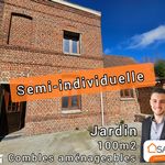 Maison semi-individuelle de 100 m², 5p,2ch possibilité 3, combles, JARDIN.