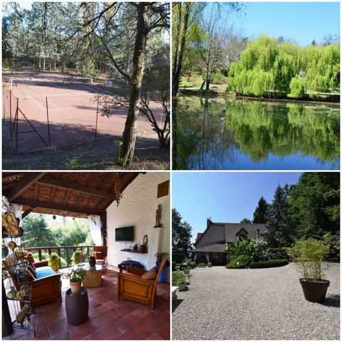 VILLENEUVE SUR LOT Less than 10 minutes from the city center and shops, in the middle of 3 ha of land, you will be seduced by this magnificent Perigord style house, developing a living area of 253 m2, consisting of a large living room, a beautiful ki...