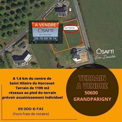 GrandParigny, terrain à bâtir, 1199 m2, réseaux à proximité