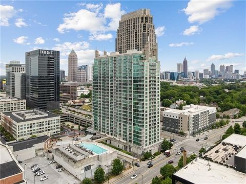 Million dollar views at less than a 1/3 of the price! 125 feet up in the sky enjoy a 180 degree Southern view of Midtown / West Midtown / Downtown in the largest total square footage 1 bedroom floorplan in the building. 26 story High-Rise (also a Mar...