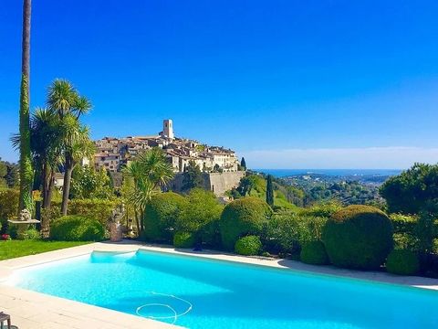 Ideally located just a few steps from the village of St Paul de Vence and the famous restaurant La Colombe d'Or (true distance of 1 minute by foot), offering a breathtaking view onto the village de St Paul de Vence, the countryside and the sea. There...