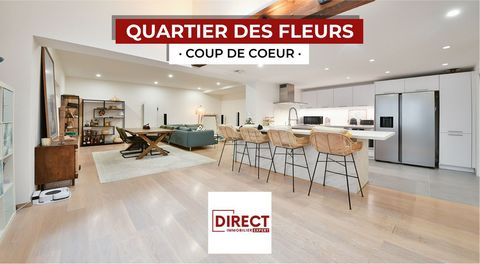 QUARTIER DES FLEURS - Découvrez ce magnifique loft de 3 pièces principales (95 m2), entièrement rénové avec goût, qui saura vous séduire par ses prestations soignées, ses volumes généreux et sa terrasse privative de 20 m2. L’EMPLACEMENT : Ce loft bén...