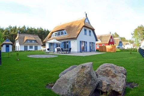 Vakantiehuis met rieten dak over 2 verdiepingen, ca. 500 m van het zandstrand van de Oostzee, hoogwaardig en liefdevol ingericht met open haard, sauna en wasmachine, maximaal 8 personen met 4 slaapkamers, WiFi beschikbaar