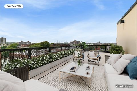 Residence 5A is a 3-bedroom, 2.5-bathroom home spanning over 1,346 square feet of interior space above the roof tops with southern, northern and western exposures plus 3 private outdoor areas including an expansive roof terrace cabana with city and s...