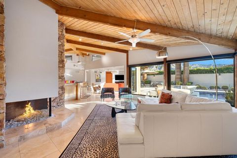Architecturally Distinctive Home in the Heart of Indian Wells , Discover an exquisite Mid-Century Modern home that seamlessly blends architectural significance with breathtaking natural beauty. Nestled on a prime corner lot, this one-of-a-kind reside...