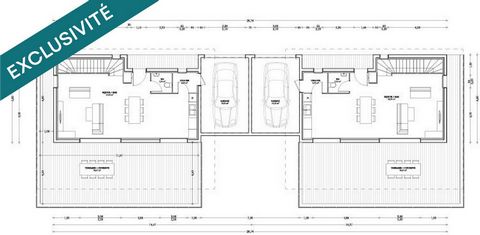 Maison type 4 jumelée par le garage avec un terrain de 600m² environ.