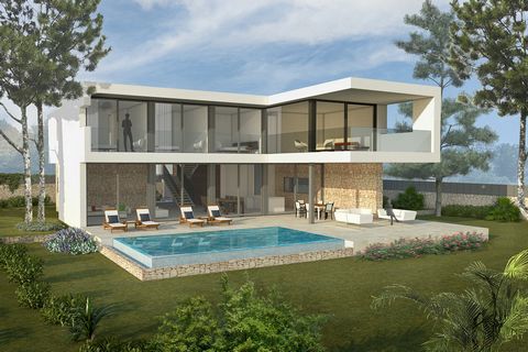 This new build project is offered on a nice flat plot in a good location with partial sea views in Cala Viñyas. The plot has 1,100 m2 and the modern villa with Mediterranean accents, will have a built area of approximately 385 m2, which is divided in...