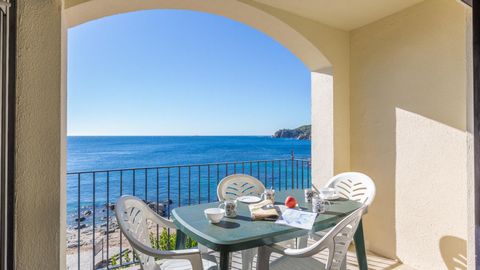 Apartment located on the seafront in Calella de Palafrugell, 100 m from the town center. In the northeast of the Iberian Peninsula, a most perfect mix of colors is what you find on the Costa Brava of Spain, colors that create a true rainbow of feelin...