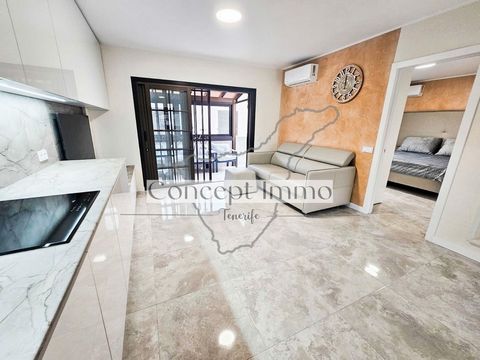 Modern, high-quality, newly renovated apartment with one bedroom and large terrace! FIRST OCCUPATION AFTER COMPREHENSIVE REFURBISHMENT! This recently modernised one-bedroom apartment is located on the Costa del Silencio, in a well-kept residential co...