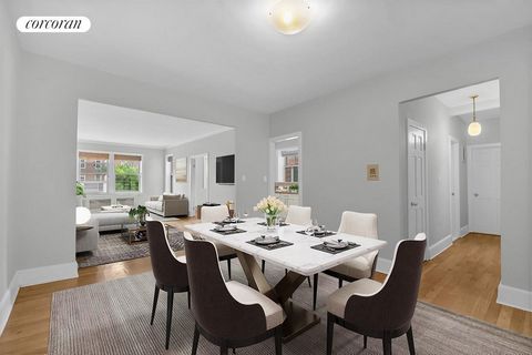 Welcome to a unique opportunity in the heart of Jackson Heights. This beautifully renovated corner two-bedroom apartment blends modern comfort with timeless charm. As you step inside, the original, refinished hardwood floors set a warm and inviting t...