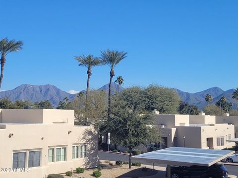 One of the best locations in the complex with panoramic views of the McDowell Mountains. Property needs a little TLC but has amazing potential for a new owner. 2 Bedrooms, 2 Baths. Wood burning fireplace. Laundry in the unit. Vaulted ceilings. New ho...