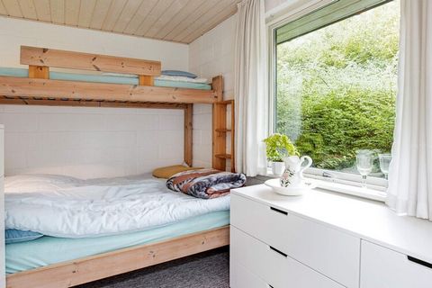Holiday cottage with renovated kitchen from 2003 and terraces on 3 sides. There is an outdoor wood whirlpool (DanCenter provides no service on this). Annex with sauna. Closed and secluded natural plot with a lot of wildlife and corners for sunbathing...