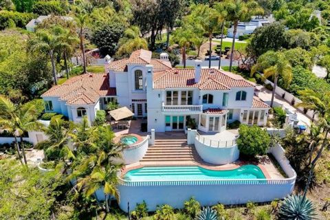 Modern luxury meets Mediterranean charm in this stunning Fairbanks Ranch estate. Perched on over two private acres, this completely renovated home offers striking architecture and sweeping panoramic views of the San Dieguito River Valley and the moun...