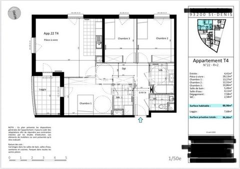 APPARTEMENT T4 au 2ème ETAGE + LOGGIA