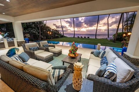 Maui direct oceanfront luxury living at its finest!! Welcome to the sunny side of Maui, and the peaceful Halama Street neighborhood. This 4 bedroom, 3.5 bathroom home exudes luxurious living in paradise. Catch the world famous Maui sunsets from the l...