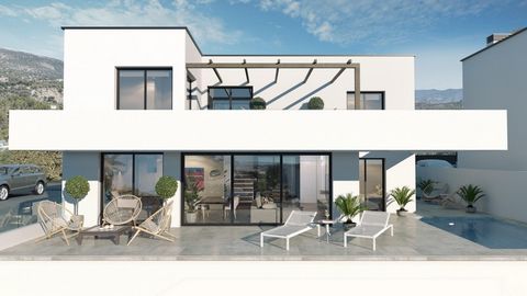 VILLA MODERNA DI NUOVA COSTRUZIONE CON VISTA SUL MARE E SULLE MONTAGNE IN FINESTRAT~~Progetto di nuova costruzione di 10 ville dal design moderno, situate in un ambiente naturale con vista sul mare e sulle montagne, vicino al campo da golf Puig Campa...