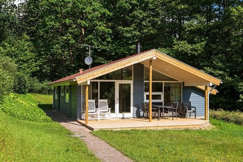 Holiday cottage in child-friendly area. The cottage has bright furnishings and slanting roofs in the living room from where you can enter the terrace. Fridge with freezer compartment. The big dune of Hvidbjerg is within walking distance. Legoland and...