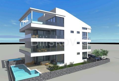 The island of Pag, new building, luxury one bedroom apartment of 67 m2, on the ground floor of a new residential building. This two-bedroom comfortable apartment consists of: two bedrooms, a spacious living room with kitchen and dining area, a bathro...