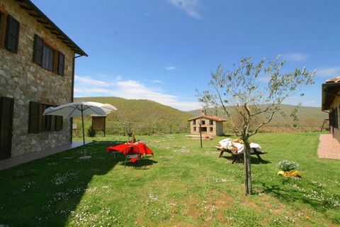 Located in Passignano Sul Trasimeno, this 1-bedroom farmhouse hosts a small family or couple. It features a shared swimming pool and heating. You can explore the beautiful countryside on a cycle or by walk. There many attractions to visit like mediev...
