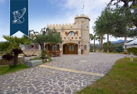 Cette villa de luxe à vendre est située dans une région vallonnée de la province de Imperia. Le bâtiment ressemble à un château médiéval, avec une tour crénelée et de grandes terrasses panoramiques. Dans le jardin de plus de 3 500 mètres carrés, une ...