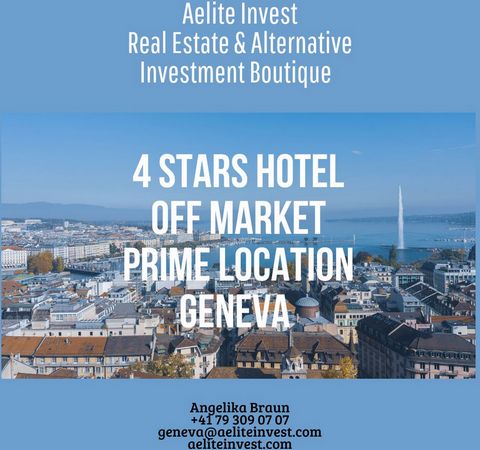 Price upon request POSSIBILITY TO OBTAIN A RESIDENT PERMIT IN SWITZERLAND WITH THE PURCHASE OF THIS PROPERTY Modern 4 hotel stars in Geneva It is a unique opportunity to invest in a prestigious property ideally located in the region with significant ...