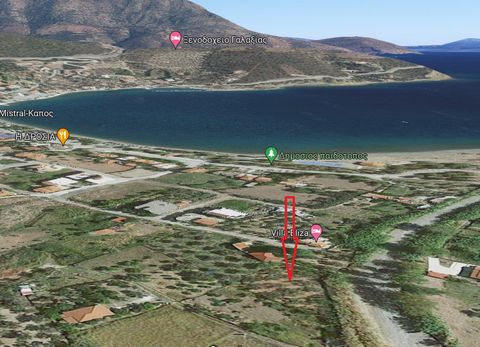 Seafront land for sale in Sardelio Eratini. The plot is 800 sq.m, fenced, with 20 olive and citrus trees. Olive trees produce 200-300 liters of oil every year. The land  located at a distance of 70 meters from the beach of Eratini. Price €75,000.