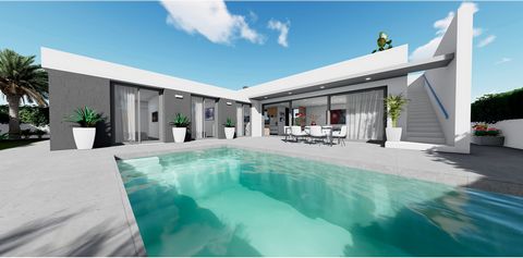 New build 3 BED-villas on one level with solarium in San Juan de los Terreros,(Almeria). The project consists of 26 Modern one-level villas with solarium and private swimming pool, with 2 and 3 bedrooms, 500 metres from the beaches. The property pres...