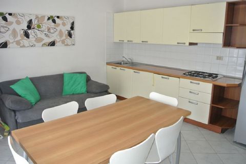A small building with 8 apartments in quiet location near the center in Lignano Pineta, about 150 m to the beach, with condominial garden and parking place. Renovated apartment on ground floor, with new furniture, composed by living room with kitchen...