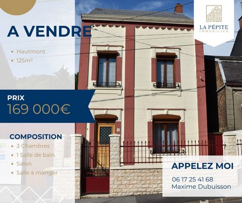 Située dans une rue calme de la ville de Hautmont, cette maison individuelle de 125m2 vous offre un cadre de vie agréable et paisible. À seulement 5 minutes à pied du centre-ville, vous bénéficierez de la proximité des écoles, des commerces et des es...