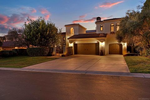 The epitome of luxury living at the guard-gated Crosby of Rancho Santa Fe,gracefully perched above the 1st Fairway, unobstructed Views of the Golf Course and Mountains. Spanning appr 4,265 SF. on quiet Cul de Sac boasts 4 BR plus an optional bedroom ...