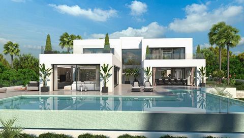 Magnifique Villa de Luxe Neuve de 907 m2 à Dénia à 50 mètres de la Mer Livraison en début 2025 Neuf, garantie 10 ans Avec 8 chambres à coucher au design exquis, 8 salles de bains somptueuses, une piscine extérieure étincelante, un sous-sol avec pisci...