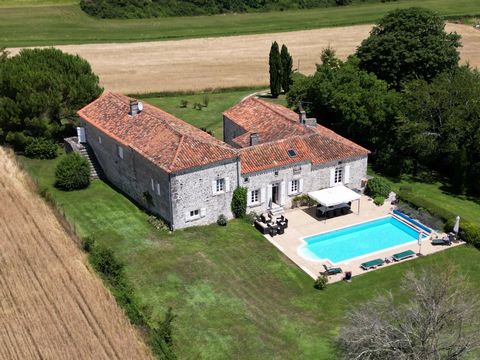 EXCLUSIVE TO BEAUX VILLAGES! This property was formerly a chapel, steeped in history and just oozing with original charm and character, set high on a hill with amazing views of the open Charente countryside. This property beautifully mixes the origin...