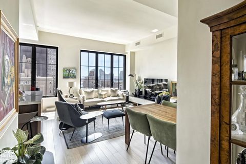 Vintage, handcrafted and modern all describe the design of this spacious two bedroom/ two bathroom condo in The Sutton. At 1340 SF, featuring an open kitchen/dining/living room and split bedrooms the apartment is bright and airy with a 10.5 ft. ceili...