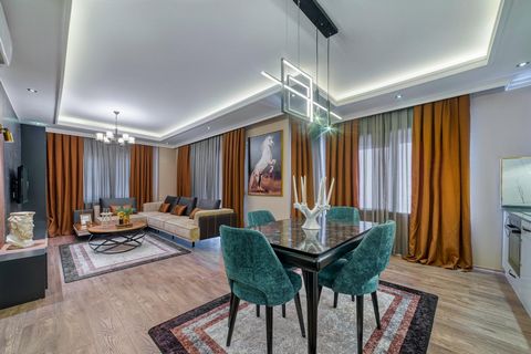 ALANYA/KESTEL 400 MT DE LA MER 2+1 100 m2 MEUBLÉ DE LUXE COMPLET ET APPAREILS ÉLECTROMÉNAGERS 2 salles de bains/WC 2 balcons Piscine extérieure, Système central par satellite, Ascenseur, Caméra de sécurité 24h/24 et 7j/7, Générateur Veuillez nous con...