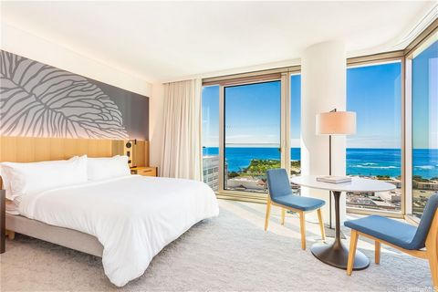 A desired corner unit with ocean view at brand new hotel condominium, Renaissance Residences Honolulu, just completed in December 2023. This studio is the corner end unit on ocean side and captures Magic Island right in front of the unit. Perfect for...