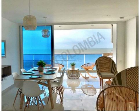 Appartement avec vue sur la mer à vendre à Carthagène, ColombieDescriptionVendo, bel appartement à CARTAGENA, Colombie, meublé, 12ème étage avec vue sur la mer sur les plages de Marbella et la lagune de Cabrero, situé dans le complexe Portonovo, sect...