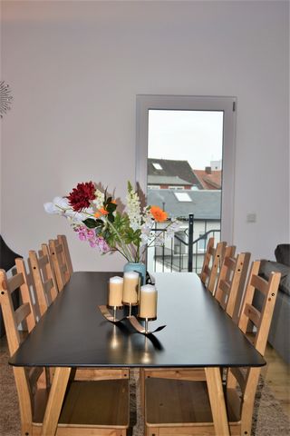 Apartment is only 3 km from Messe Frankfurt and 3.5 km from Naturkundemuseum, in just a few steps you can reach Rewe supermarket and Hausener Dorfkrug restaurant, the apartment has 3 rooms+living room + kitchen+ 2 bathrooms and 45 sqm terrace, the ap...