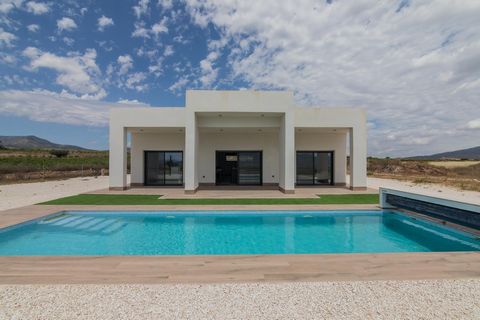 MODERN NEW BUILD VILLA ON ONE LEVEL WITH PRIVATE POOL IN PINOSO~~New Build Independent modern villas that can be built on rustic or urban plots of land we have a wide range available in the area of Pinoso:~~•3 bedrooms, 2 bathrooms~• Private swimming...