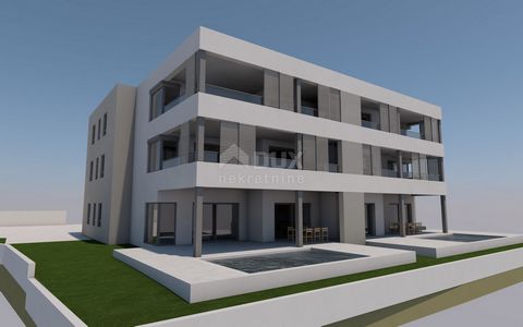 ŠIBENIK, TRIBUNJ - Piękny apartament z 2 sypialniami i basenem. Mieszkanie z basenem i ogrodem jest na sprzedaż w Tribunj, niedaleko Szybenika. Luksusowy apartament o powierzchni 110m2 znajduje się na parterze nowoczesnego budynku mieszkalnego, w któ...