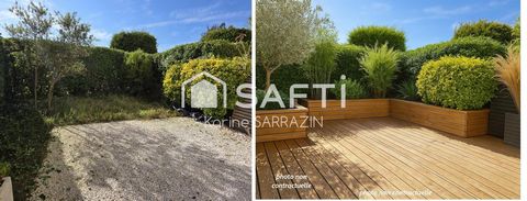 Appartement rez de jardin avec terrasse privative végétalisée et clôturée.