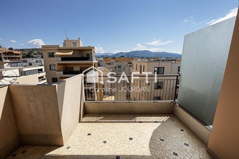 Cessole, 3 pièces traversant en très bon état avec terrasse et balcons, garage en sus