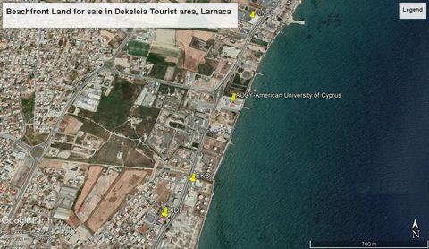 Located in Larnaca. Beachfront Land for Sale in Dekeleia Tourist area, Larnaca. This Land is located in a premium and enviable position, less than 50 meters from the blue flag beaches, in the Larnaca-Dekeleia tourist area. Close to all amenities incl...