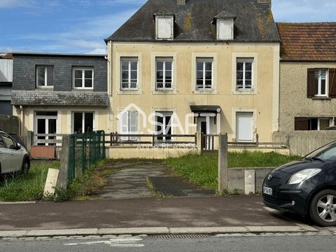 In the town of ISIGNY-SUR-MER, your advisor Anne BLAISON offers you this residential house to renovate. On the ground floor: living room, kitchen area, lounge, toilet Upstairs: 2 large adjoining bedrooms, an office space, a shower room, a toilet Smal...