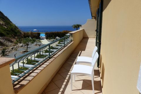 Set on a hill between Parghelia and Tropea in Italy, this holiday apartment with 2 bedrooms can host a family of 4. It has a swimming pool to unwind and deckchairs to lounge. Offering stunning views over the Tyrrhenian Sea, the apartment is set in a ...