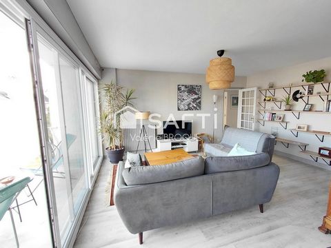 Appartement lumineux de 83 m2, 2 à 3 chambres, 3 terrasses, garage et cave