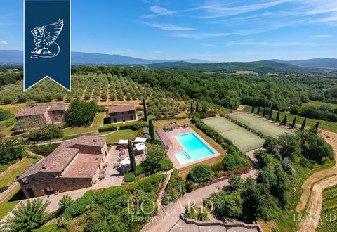 In Chianti, an area famous for its fine wines, there is this farmstead with a luxurious agritourism resort for sale. Immersed in the verdant Tuscan countryside near Arezzo, this property has 85 hectares of grounds, composed as follows: 12.5 hectares ...