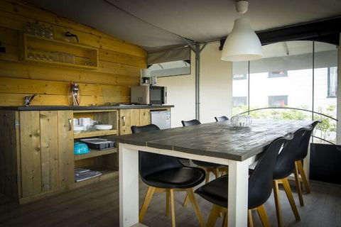 These tents in holiday park Duinhoeve feature all modern amenities like a bathroom and kitchen. The combination of luxury with camping feeling provides a unique experience. There are two different versions of this type: the 6-person NL-5071-12 is pla...