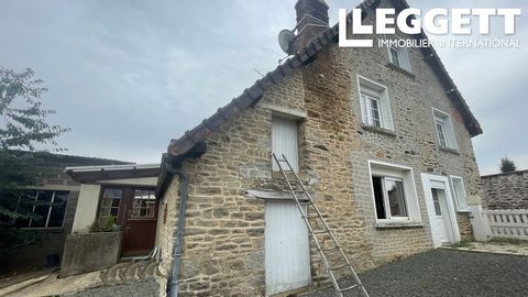 A24715YB53 - Stone house in the heart of the Mayenne in a village, close to a town with amenities. Detached stone village house with four bedrooms and a bathroom. Attic. Fitted and equipped kitchen, lounge/dining room, shower room, utility room, cell...
