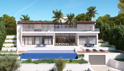 Diese außergewöhnliche neue Villa wird in der sehr begehrten Gegend von Camp de Mar in Adratx zum Verkauf angeboten. Diese Villa wurde mit hochwertigen Materialien, schicke Designerelemente, einen Lift für den einfachen Zugang zu jeder Etage, eine gr...