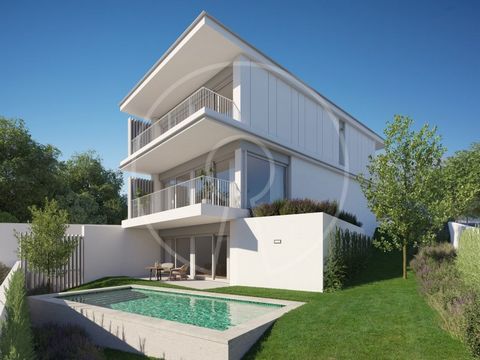 Contemporary semi-detached villa located in a residential area in Malveira da Serra, Cascais. With a private garden and swimming pool, this villa is being built as follows: Floor 0: Entrance hall, large living room with access to a terrace, fitted ki...